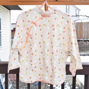 Polka Dot Women's Top - Cream, Orange, Yellow